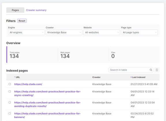 Page analysis new UI